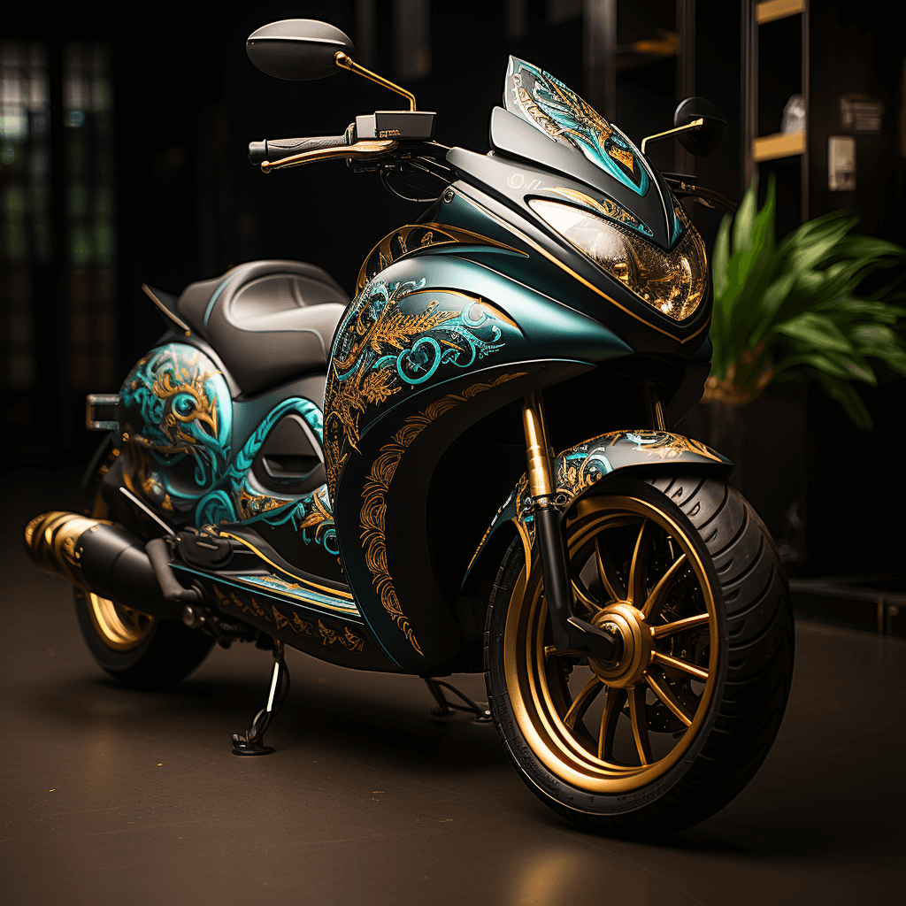 Activa-Scooter-Modied-in-golden-teal-color-Varient-7